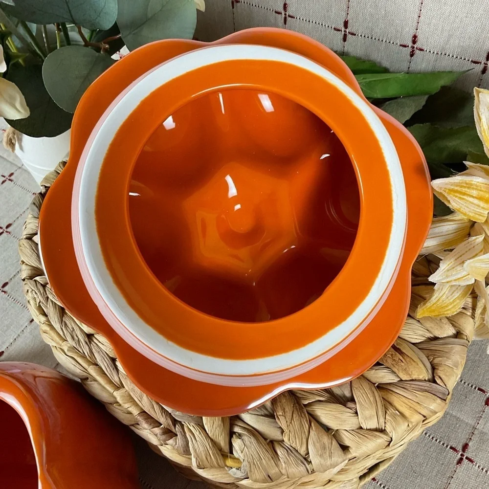 Rae Dunn Pumpkin Spice Drink Dispenser Iridescent Glossy Orange New Original Box - Picture 9 of 9